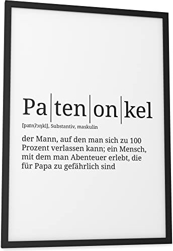 Papierschmiede® Definition: Patenonkel, DIN A3 (30x42 cm), Poster für Wohnzimmer, Schlafzimmer, Küche, Esszimmer, Wandbild Geschenk Wanddeko - ohne Rahmen