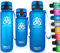 MIGHTY PEAKS Bouteille de Sport en Tritan 500 ml - Insert à Fruits, Passoire à Fruits Gourde avec récipient à Fruits - sans BPA - 350ml 500ml 650ml 1l 1500ml 1,5l 1.5 litre bleu - Gourde 500ml