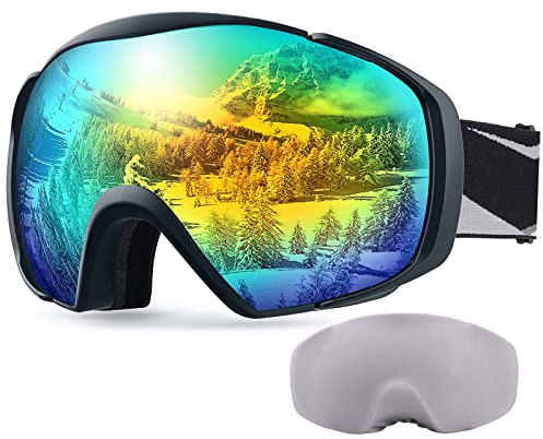 OutdoorMaster Ski Goggles with Cover Snowboard Snow Goggles OTG Anti-Fog for Men Women