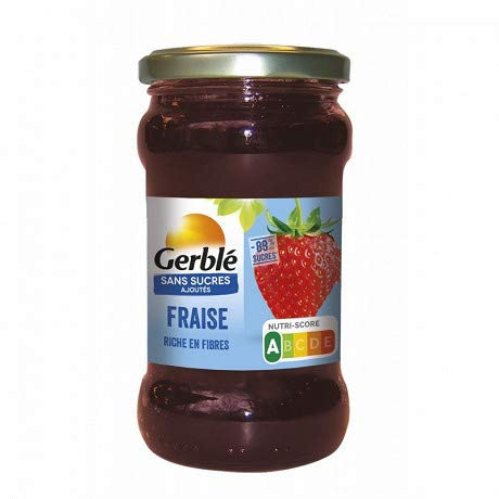 GERBLÉ - Confiture Fraise Sans Sucres Ajoutés 320G - Lot De 4 - livraison offerte