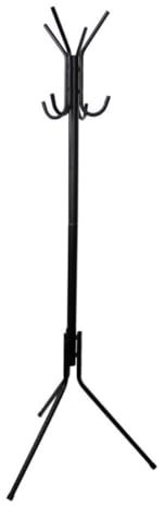 Casâme Garderobenständer auf Füßen – 8 Haken – modernes Design – aus schwarzem Stahl – platzsparend – Garderobe – Kleiderständer – Eingangsmöbel – 48 x 48 x 170 cm