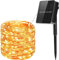 Guirnaldas Luces Exterior Solar, Luz Navidad 24M 240 LED 8 Modos con Función de Memoria y Impermeable IP65, Cadena de Luces para Jardín, Fiestas, Patio, Arboles, Bodas, Festivales - Blanco Cálido