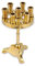 BlessedMart Kleiner orthodoxer Kerzenhalter – 7 Messing-Kerzenleuchter, christlicher Kandelaber, Hausaltar, Gebetsecke, Gold