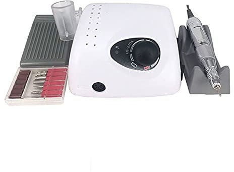 Electric Nail File 35000 RPM Professional Electric Nail Drill Machine 65W Strong 210 Micromotor Manicure Pedicure Set Nail File Electric Drill Kit (Color : White)