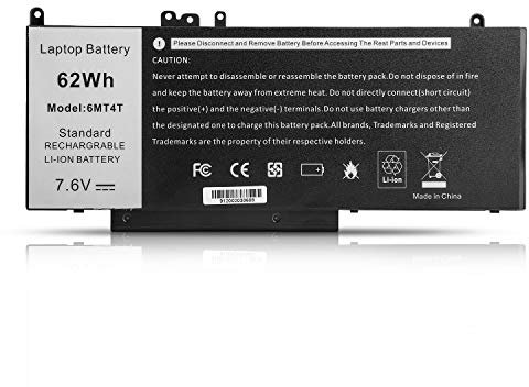 ARyee 6MT4T Batterie Compatible pour Dell Latitude 15,6 E5470 E5570 Notebook Series Precision 3510, Remplacement pour 07V69Y 6MT4T 7V69Y TXF9M 79VRK (7,6 V 62 Wh)