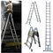Telescopic Ladder 5m A Frame 2.5m+2.5m Extendable Folding Ladder Heavy Duty An-ti Slip Safety Lock