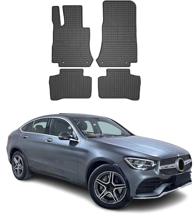 OMAC Fußmatten für Mercedes GLC Klasse X253 2015-2022 Gummi 4X Schwarz | Automatten, Gummimatten, Allwetter, Antirutsch, fahrzeugspezifisches Produkt, wasserdicht