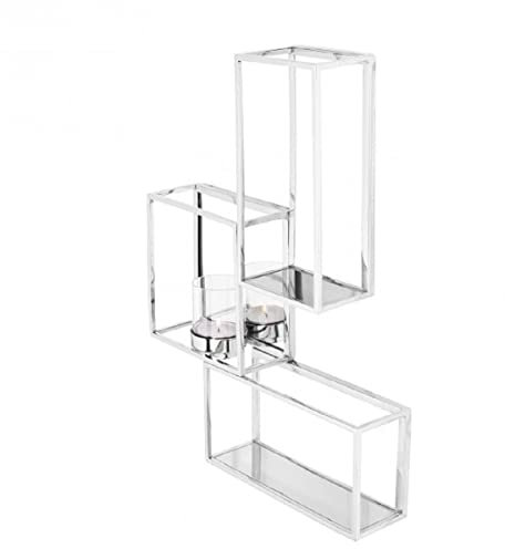 Fink EZ-TRAVITA, Wandleuchter, Wanddekoration, MDF, glatt, silberfarben, L. 9 cm, B. 40 cm, H. 54 cm