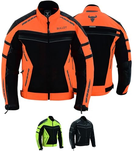 BULLDT Motorradjacke Herren sommer mit abnehmbar CE-Protektoren & Thermo-Futter - leichte Sommerjacke ATV Quad Scooter mit Tech-Mesh-Netz 360° Sicherheits-Reflektoren & Zipper-Taschen