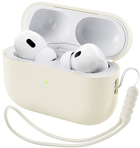 ORNARTO Kompatibel mit AirPods Pro 2 Hülle 2022, Schützende Flüssig Silikon Hülle für AirPods Pro 2 2022 Hybrid Skin Front LED Sichtbar Silikon Hülle Sternenlicht