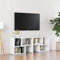WIFESE Meuble TV Blanc 104x30x52 cm Aggloméré Meuble Television Style Industriel Table TV Support de TV Décoration Salon Etagère Rangement Magazines Livres Plantes Cadres Photo