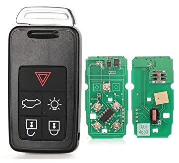 5 Tasten Funkschlüssel Smart Auto Schlüsselanhänger 433Mhz ID46 Chip kompatibel mit Volvo XC60 S60 S60L V40 V60 S80 XC70 Ersatz