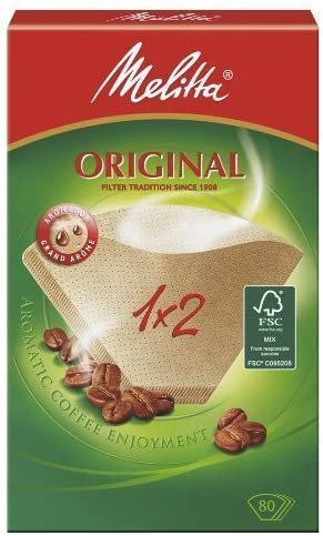 Melitta Original 1x2 (Grösse 2) Filtertüten Kaffeefilter Naturbraun (Melitta 1x2 Braun, 400 Filter)
