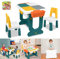 JNGLGO Kindertisch mit Stühlen Aktivitätstisch Multifunktionaler Kindersitzgruppe Kindermöbelset Spieltisch für Kinder, Tisch Stuhl Set Basteltisch für Kinderzimmer und Kindergarten
