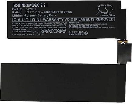 vhbw Batterie Compatible avec Apple iPad Pro 11 3 A2301, A2377, A2459, A2460 Tablette Pad (7600mAh, 3,78V, Li-polymère)