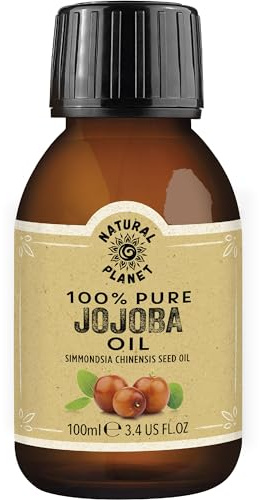 Natural Planet Jojoba Oil, 100ml Cold Pressed 100% Pure & Undiluted, Vegan, for Eyebrow, Eyelashes, Hair Growth
