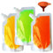 Yelinosk Lot de 20 pochettes transparentes de 250 ml avec bouchons et entonnoir pour festivals, alcool, jus, liquide, sacs à boissons, flasque en plastique pour fêtes, pique-niques, voyages, sports