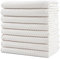 POLYTE Ultra Premium Microfiber Kitchen Dish Hand Towel Waffle Weave, 8 Pack (16x28 in, Off White)