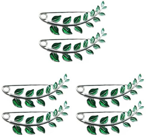 EXCEART 6 Stück Tropfen Öl Grün Große Pin Brosche Grüne Blatt Brosche Party Modeaccessoire Kleidung Tropf Personalisierte Schal Legierung Miss