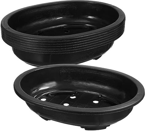 Toddmomy 6Pcs Large Plastic Bonsai Training Pots Bonsai Plants Growing Oval Nursery Pot with Drainage Holes Plastic Oval Planter for Nursery Garden Balcony