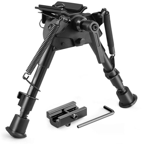 Feyachi Gewehr Zweibein 6-9 Zoll Verstellbares Taktisches Picatinny-Zweibein mit Drehgelenk für Weaver und Picatinny Schienen für Gewehr Softair etc
