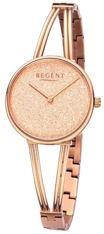 REGENT Damen Armbanduhr Analog Metallarmband Rosegold URBA681 Analoguhr