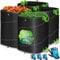 KESSER® Pop-Up-Gartensack 4X 175L Set Laubsack Gartenabfallsack inkl. Handschuhe | Selbststehend mit Griffen Stabil Robust & Faltbar | Laubsäcke Rasenschnitt Gartensäcke für Gartenabfälle Grünschnitt