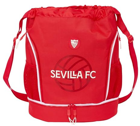 safta SEVILLA FC Rucksack, ideal für Kinder verschiedener Altersgruppen, bequem und vielseitig, Qualität und Widerstandsfähigkeit, 34 x 15 x 43 cm, Rot, rot, Estándar, Casual