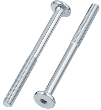 Flachkopfschrauben M6 x 120 mit Innensechskant 10 Stück verzinkter Stahl | Möbelschrauben Möbelverbinder Flachkopf