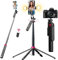 WOVTE Phone Tripod with Light - 71 Selfie Stick Tripod with Wireless Remote, Cell Phone Stand for Recording Video and Photo, Compatible with iPhone, Android, Camera & Gopro