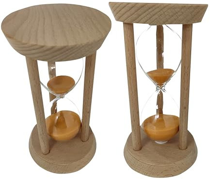 Sablier 15 Minutes Sablier Minuterie pour Ornement Restaurant Salon Accueil Placard Bureau Décoration Chambre Fête Festival Noël Cadre Bois Sable Minuteur l'horloge Orange
