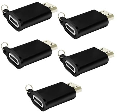 Jembe - Adaptateur Convertisseur Compatible Lightning Femelle vers Micro USB Mâle - Charge Rapide et Transfert de Données Facile Entre Tous Vos Appareils | Lot de 5, Noir