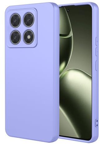 TEYYOS Cover per Xiaomi 14T, Morbida Silicone Liquido Morbido Case Caso, Tre Strati Antiurto Premium Proteggere Custodia, Viola