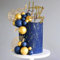 LaVenty Blau und Gold Kuchendekorationen Gold Geburtstag Kuchen Toppers Männer für Geburtstag Hochzeit Baby Dusche Party Dekoration