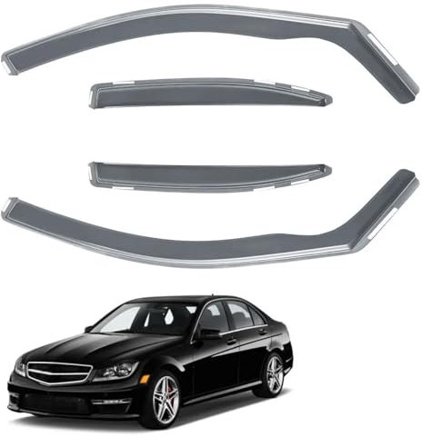 Windabweiser Regenabweiser Für Mercedes Für Benz Für C-Klasse Für W204 4-Türer-Limousine 2007–2014. Windabweiser Getönt Windschutz