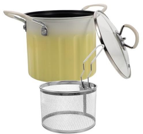 DECHOUS Friteuse à Tempura Japonaise avec Couvercle Plaque à Induction Compatible Marmite Fonte pour Cuisson Maison