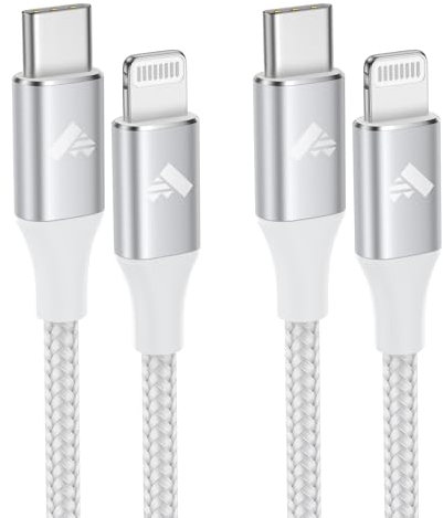 USB C Lightning Kabel [2Pack 1M+1M] iPhone Ladekabel MFi Zertifiziert USB C auf Lightning Kabel Nylon Power Delivery Typ C to Lightning Ladekabel für 14 Pro Max/13/13 Pro/12/12 Pro Max/11 Pro/X/XS/8