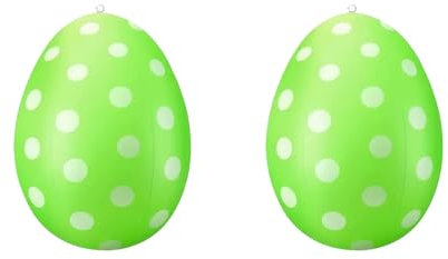 dijiusidy 2 Stück 50 cm Osterei Ei, Aufblasbare Ostereier-Dekoration, Aufhängbare Ostereier XXL, Geeignet für Drinnen, Draußen, Garten, Rasen, Terrasse Osterdeko Outdoor (Grün)