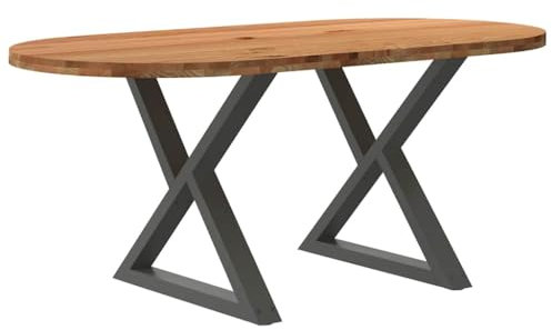 vidaXL Esstisch Hellbraun 180x90x74 cm Massivholz Eiche Oval, Küchentisch, Restauranttisch, Tisch Restaurant, Esszimmertisch, Bistrotisch
