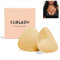 CURLADY Sticky Bra Inserts, Double Sided Push Up Bra Inserts, Strapless Reusable Lift Self Adhesive Bra Pads for Bikini Swimsuit Sports Beige