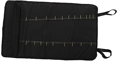 HOLIDYOYO Estuche Enrollable Para Chef 22 Bolsillos Grandes, Tela Oxford Resistente a Desgarros, Color Negro, Porta Cubiertos Portátil Para Cocina Profesional y Almacenamiento Seguro