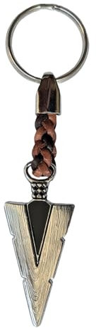Claro Schmuck Schlüssel-Anhänger Pfeilspitze Schlüsselring aus Metall Stärke 2 mm, Band Kunstleder, Gesamtlänge ca. 98