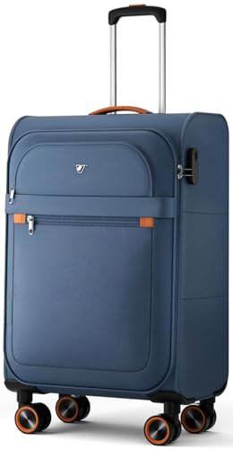 ABISTAB Trier Handgepäck Koffer 55x35x23 cm, Weichschalenkoffer, Dunkelblau | 47 L, reißfestes Oxford-Gewebe, leise 360°-Rollen, Zahlenschloss sowie Spanngurten, Netzfach und Trennwand