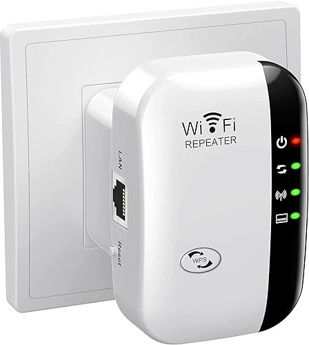 WiFi Répéteur WiFi Booster 300Mbps 2,4 GHz Extenseur sans Fil Amplificateur de Signal du Réseau Avoir AP/RP et WPS Fonction, Compatible avec Toutes Les Box Internet