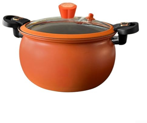 Yuanpgky Nicht-Schnellkochtopf | 6 l Edelstahl-Schmortopf für Suppe, Bohnen, Reis | schnelles Kochen mit Sicherheitsverschluss | Grün (Orange)
