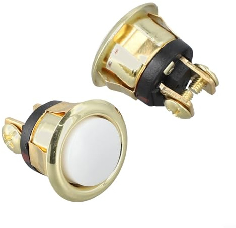 Gdfnmogo Lighted Doorbell Button Replacement for Wired Doorbell Systems, 2-Pack White LED Illuminated Push Button with Metal Housing, Waterp