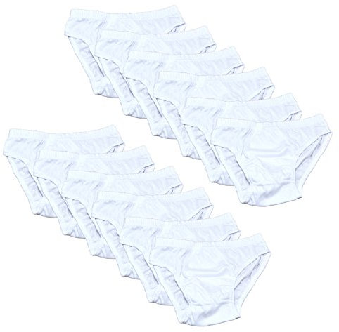Fontana Calze Set da 12 Paia di Slip Bambino in Cotone 100% con Filato Certificato e Taglie dalla 2 Anni alla 10. 8 Anni