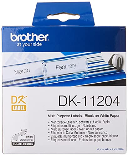 Brother Etiketten vorgeschnittenes Papier DK11204 17 X 54 MM MULTIPROPOSITT 400 Etiketten