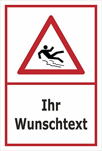 Melis-Folienwerkstatt Aufkleber – Rutsch-Gefahr Wunsch-Text - 15x10cm – 20 VAR S00018-108-B