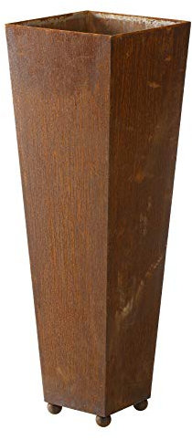 ecosoul Pflanzgefäß groß Kübel quadratisch konisch zum Bepflanzen Metall Rost Behälter Statue Deko 75cm